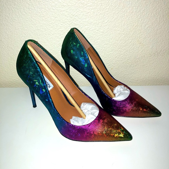 S TEVE MADDEN VALA METALLIC MULTI STILETTO PUMPS 8.5 - Picture 1 of 8